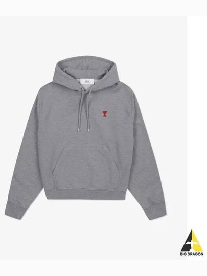 Heart Small Logo Hoodie Grey - AMI - BALAAN 2