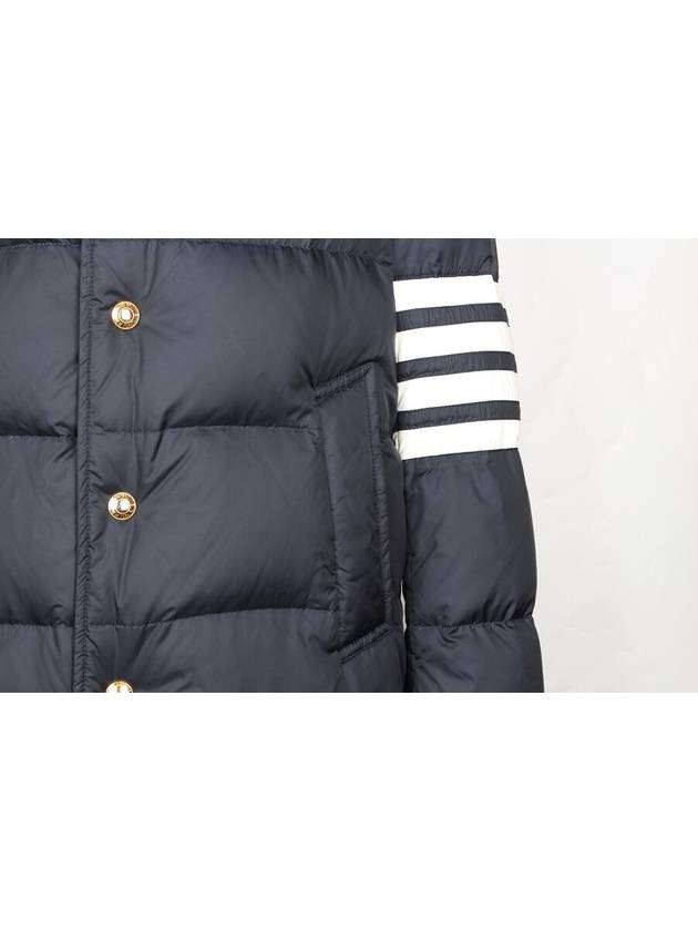 Diagonal armband padded coat navy 2 100 - THOM BROWNE - BALAAN 7