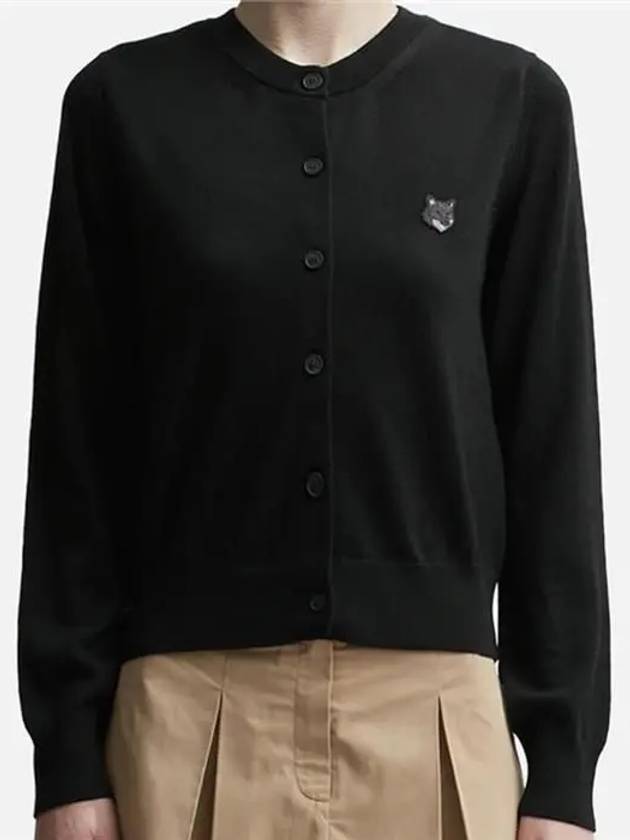 Bold Fox Head Patch Regular Cardigan Black - MAISON KITSUNE - BALAAN 3