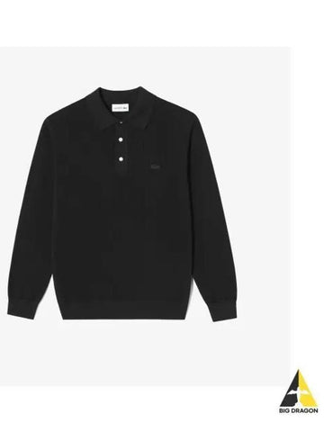 Men s Pique Collar Sweater Polo Black - LACOSTE - BALAAN 1