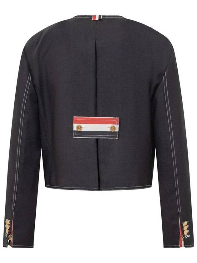 RWB detail wool crop jacket FBC893A00473 - THOM BROWNE - BALAAN 3