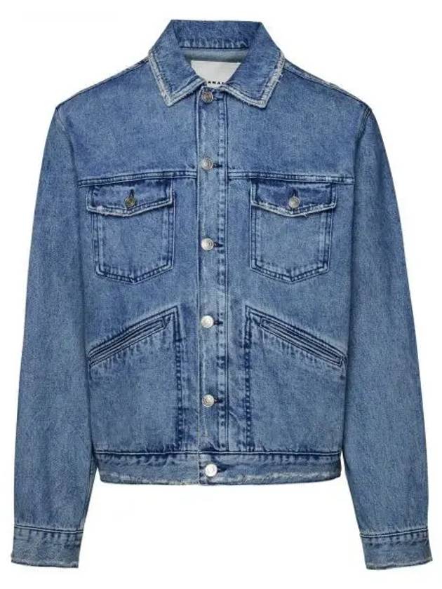 Jango Embroidered Logo Denim Jacket Blue - ISABEL MARANT - BALAAN 2