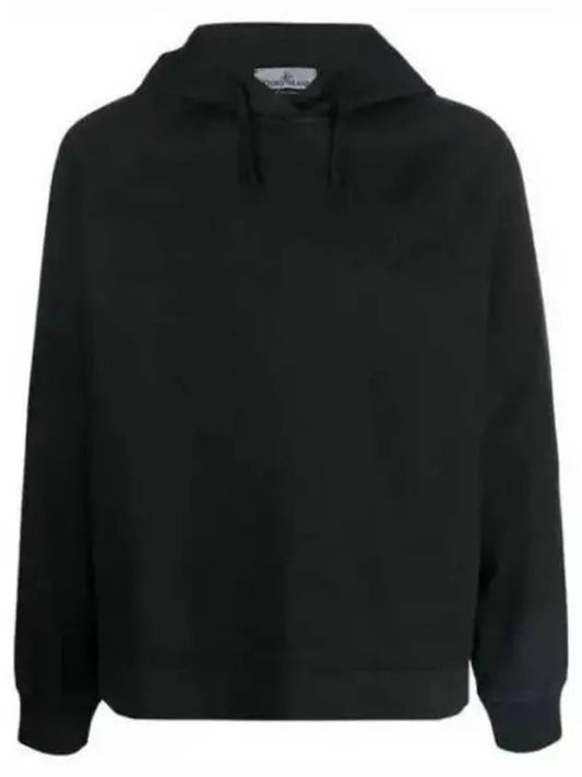 Men's Garment Dyed OLD Treatment Cotton Hoodie Black - STONE ISLAND - BALAAN 2