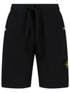 Wappen Patch Old Regular Fit Shorts Black - STONE ISLAND - BALAAN 2