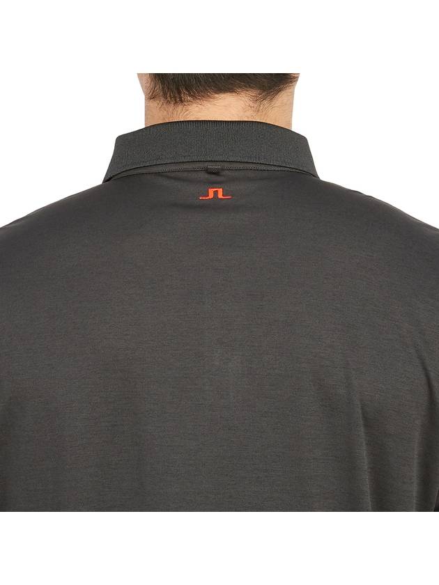 Men's Tour Tech Long Sleeve Polo Shirt Black Melange - J.LINDEBERG - BALAAN 8