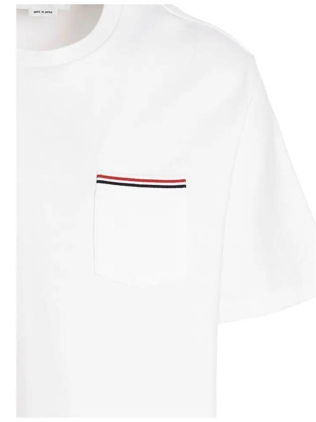 Cotton Oversized Pocket Short Sleeve T-Shirt White - THOM BROWNE - BALAAN 5