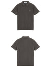 Men's Logo Patch Cotton Short Sleeve Polo Shirt Charcoal - STONE ISLAND - BALAAN 5