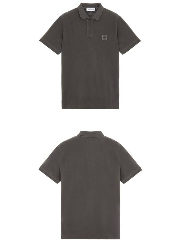 Men's Logo Patch Cotton Short Sleeve Polo Shirt Charcoal - STONE ISLAND - BALAAN 5