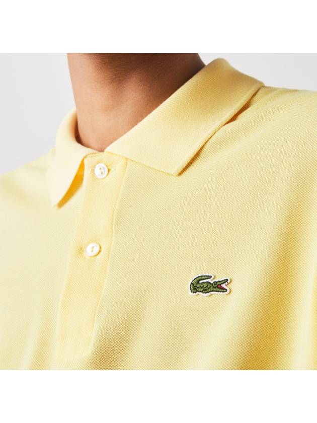 Men's Logo Classic Fit Cotton Short Sleeve Polo Shirt Yellow - LACOSTE - BALAAN 4