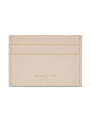 Logo Stamp Grained Leather Card Holder Cream - SPORTY & RICH - BALAAN 1