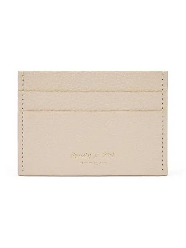 Logo Stamp Grained Leather Card Holder Cream - SPORTY & RICH - BALAAN 3