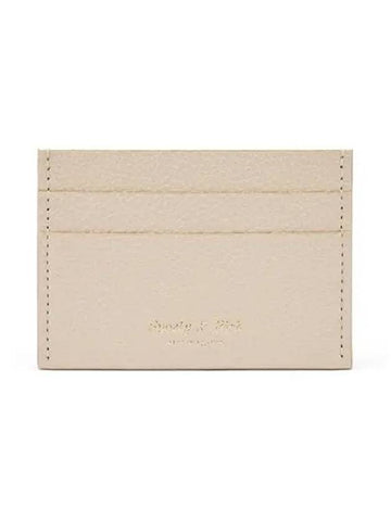 Logo Stamp Grained Leather Card Holder Cream - SPORTY & RICH - BALAAN 1