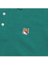 Fox Head Patch Cotton Polo Shirt Green - MAISON KITSUNE - BALAAN 4