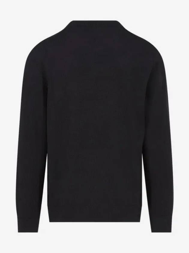 Logo Intarsia Wool Blend Knit Top Black - BURBERRY - BALAAN 3