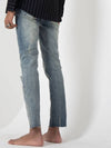 Vintage washed damaged hem cut denim pants - GOLD PERCENT - BALAAN 3