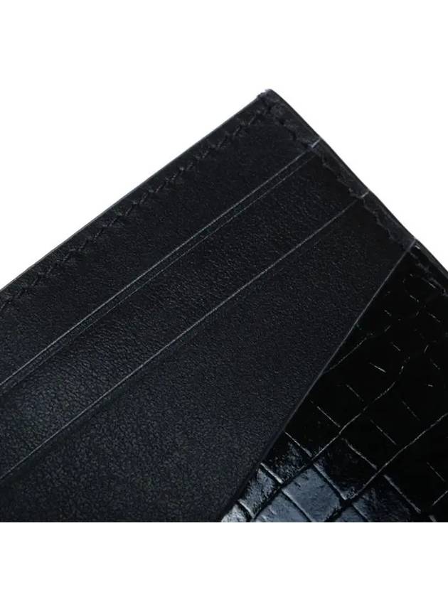 Crocodile Style Leather Card Wallet Black - GIVENCHY - BALAAN 10