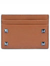 Rockstud Card Holder Brown - VALENTINO - BALAAN 2