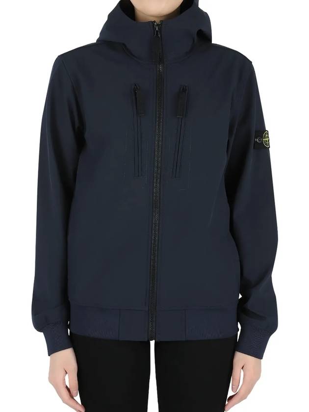 Kids Wappen Patch Soft Shell Zip Up Hoodie Navy - STONE ISLAND - BALAAN 4