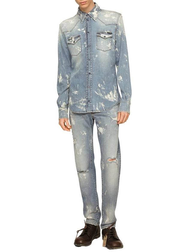 23 fw Light Blue White Cotton Blend Jeans GY07CDG8JH0S9001 B0480746042 - DOLCE&GABBANA - BALAAN 3