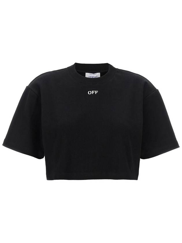 Off Stamp Logo Crop T-Shirt OWAA081C99JER004 1001 B0010999770 - OFF WHITE - BALAAN 2