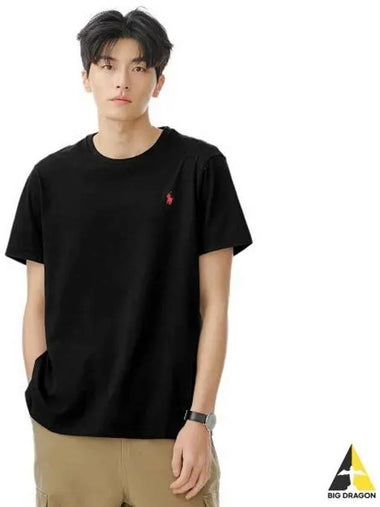 Custom Slim Fit Cotton T Shirt Black - POLO RALPH LAUREN - BALAAN 1