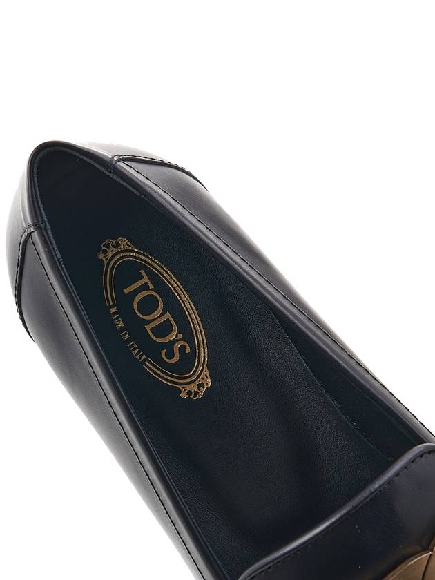 Kate Metal Logo Leather Loafers Black - TOD'S - BALAAN 8