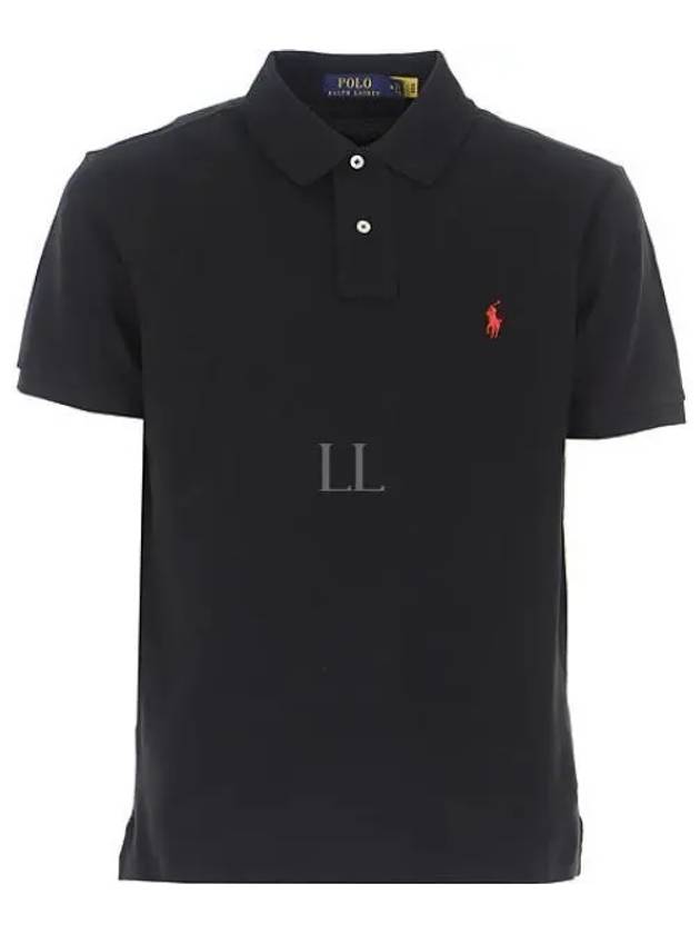 Men's Red Embroidered Logo Polo Shirt Black - POLO RALPH LAUREN - BALAAN 2