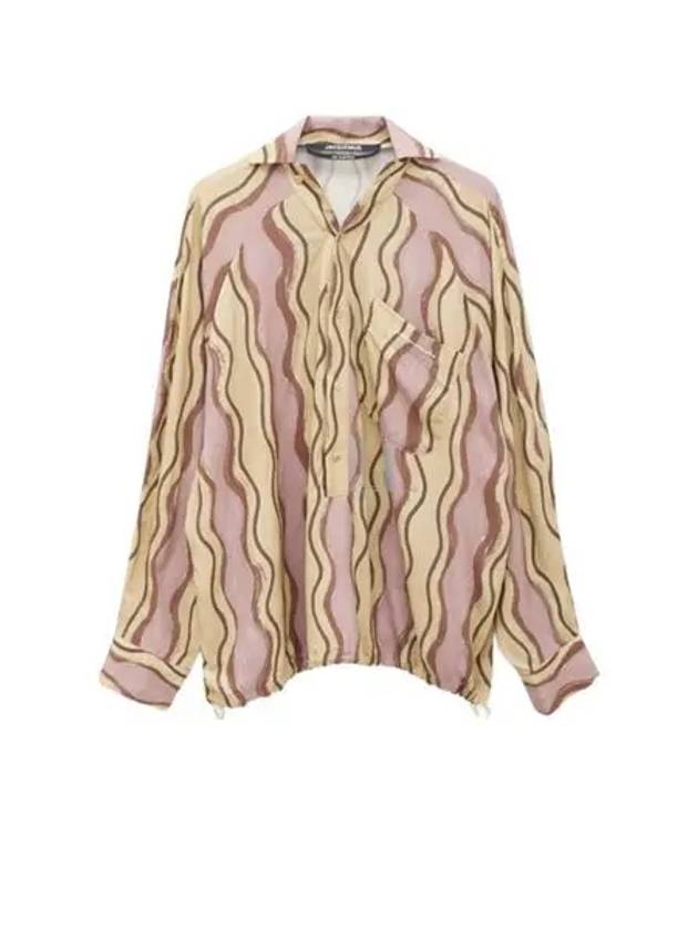 Le Au Pingo Wave Viscose Long Sleeve Shirt Brown - JACQUEMUS - BALAAN 2