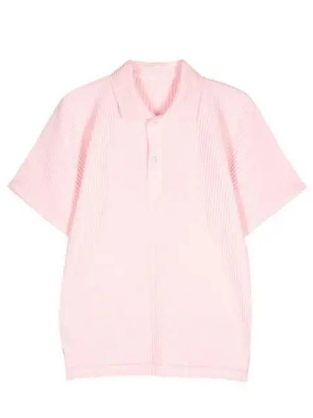 Homme Plissé MC May Knit Polo Shirt Pink - ISSEY MIYAKE - BALAAN 2