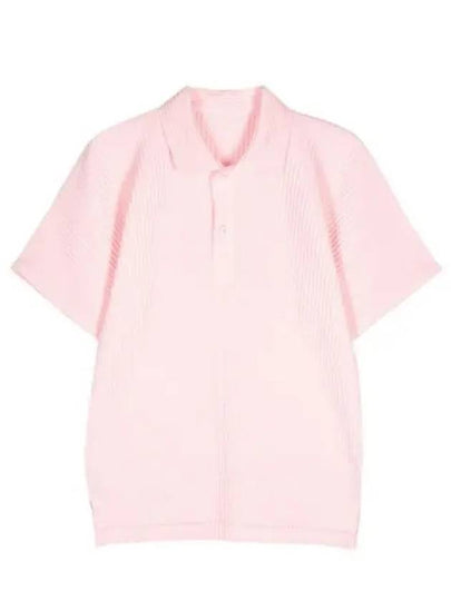 Homme Plissé MC May Knit Polo Shirt Pink - ISSEY MIYAKE - BALAAN 2