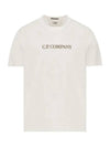 Embroidered Logo Crew Neck Cotton Short Sleeve T-Shirt White - CP COMPANY - BALAAN 3