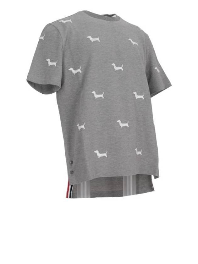 Classic Pique Hector Short Sleeve T-Shirt Grey - THOM BROWNE - BALAAN 3