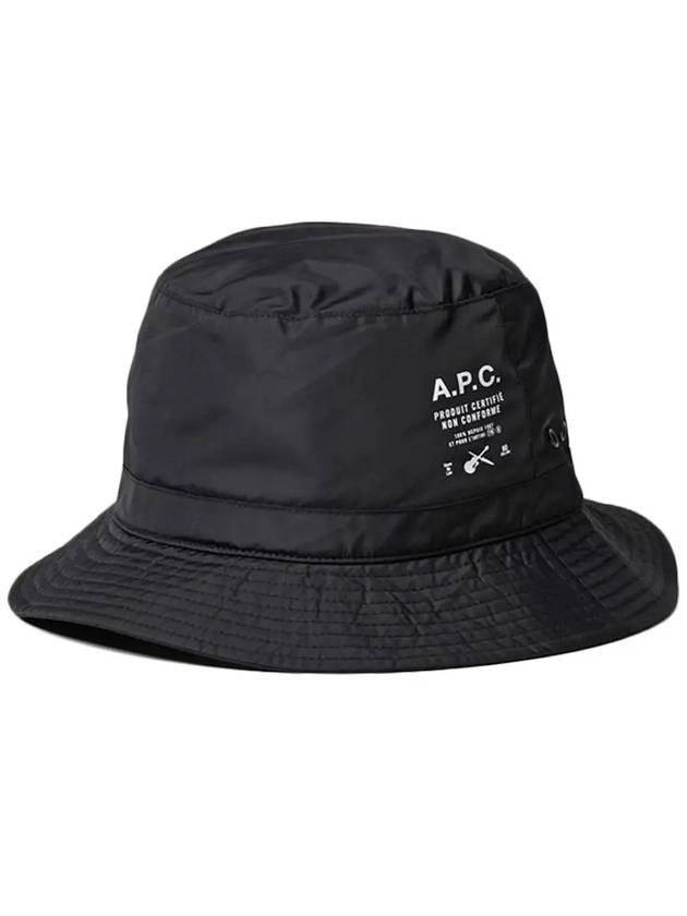 Logo Nylon Bucket Hat Black - A.P.C. - BALAAN.