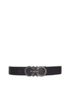 Reversible Gancini Leather Belt Navy - SALVATORE FERRAGAMO - BALAAN 2