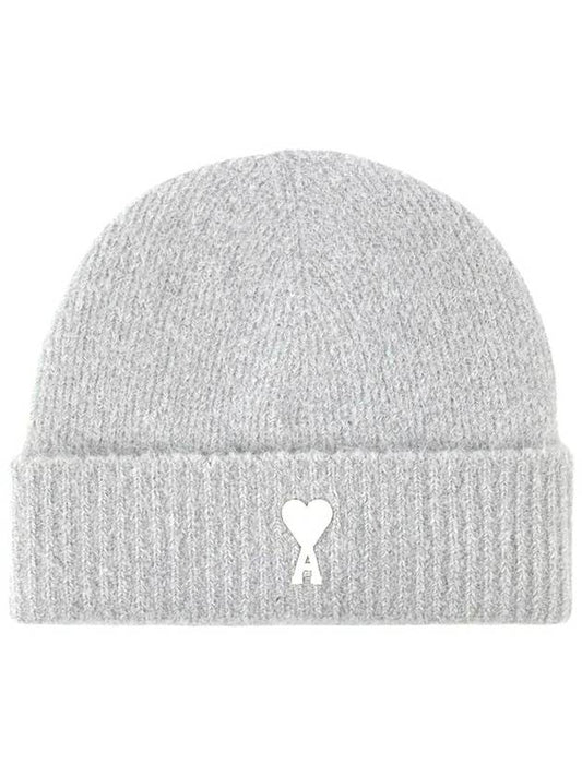 Cloudy Wool Alpaca Hair Knit Beanie Pearl Grey - AMI - BALAAN 2