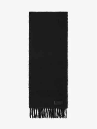 Paris Logo Patch Fringe Muffler Black - AMI - BALAAN 2