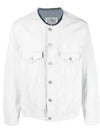 Crack Effect Collarless Denim Jacket White - MAISON MARGIELA - BALAAN 2