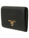 gold Vitello bifold wallet black - PRADA - BALAAN 3