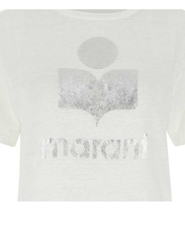 00MTS0406 00M008E WH Jewel Logo Short Sleeve T-Shirt White Women T-Shirt TJ - ISABEL MARANT - BALAAN 5