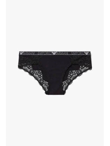 UNDERWEAR Women s Side Flower Embroidery Briefs Black - EMPORIO ARMANI - BALAAN 1