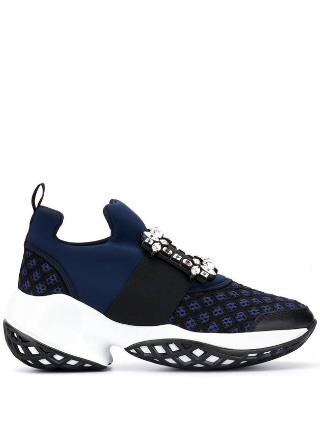 Viv' Run Strass Buckle Sneakers In Technical Fabrics Blue Black - ROGER VIVIER - BALAAN 2