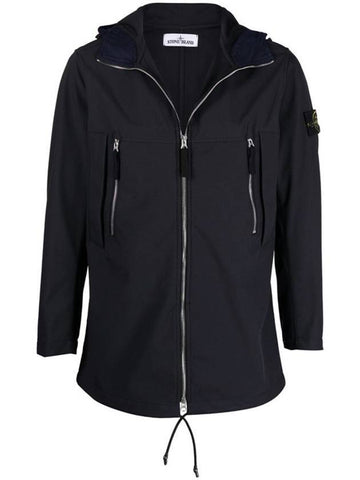 Wappen Light Soft Shell Hooded Jacket Navy - STONE ISLAND - BALAAN 1