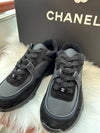 Cruz CC Logo Suede Low Top Sneakers Black - CHANEL - BALAAN 8