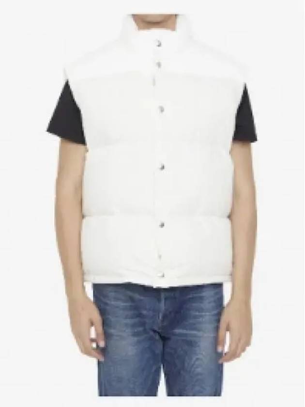 Button Padded Cotton Vest White - BOTTEGA VENETA - BALAAN 2