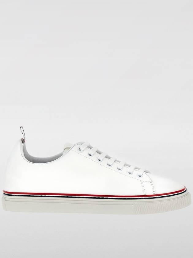 Tennis Vitello Calf Leather Low Top Sneakers White - THOM BROWNE - BALAAN 2