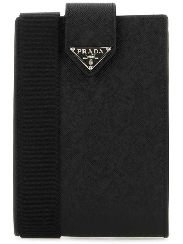 Triangle Logo Phone Case Cross Bag Black - PRADA - BALAAN 2