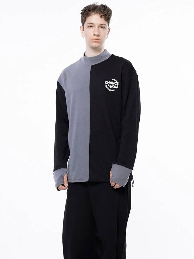 Men s M243MT04BK Circular Reverse Wool Half Neck Sweatshirt Black Gray - CHANCE'S NOI - BALAAN 3