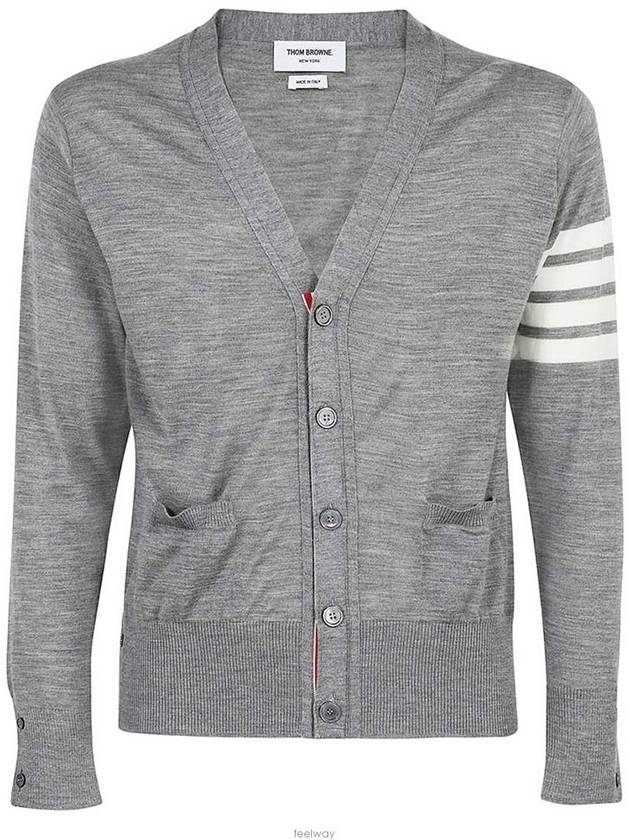 4 Bar Loopback Jersey Sweatshirt Light Grey - THOM BROWNE - BALAAN 2