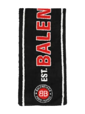 Maxi Soccer Muffler Black Red Shawl - BALENCIAGA - BALAAN 1