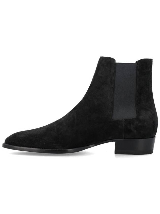 Suede Classic Wyatt Chelsea Boots Black - SAINT LAURENT - BALAAN 4